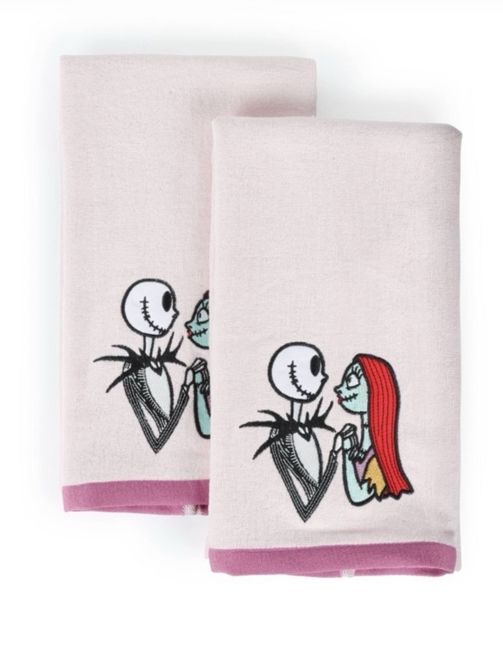 Disney Nightmare Before Christmas Sally & Jack Hand Towels - New Set of 2